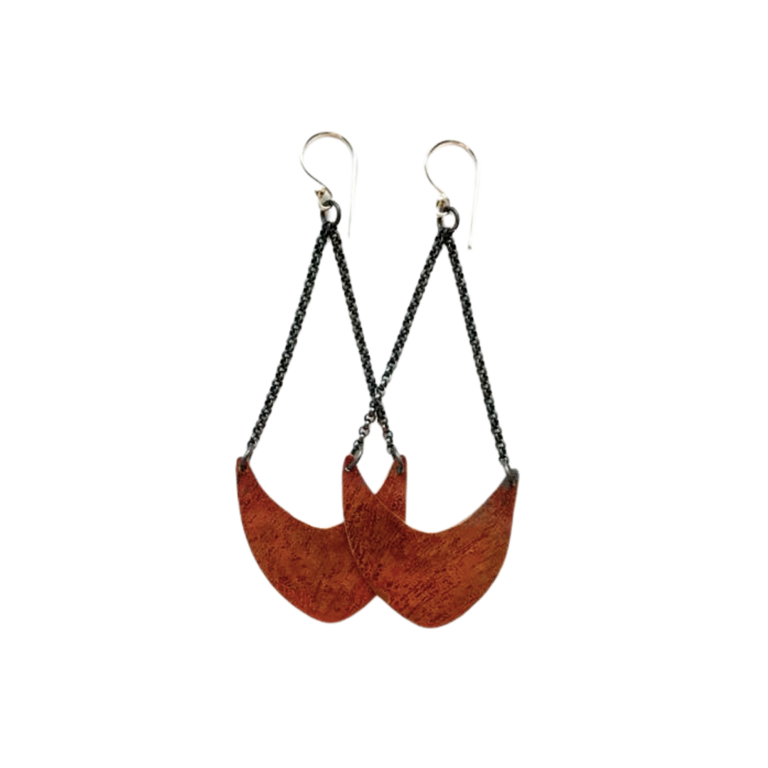 Copper Pendulum Earrings Medium