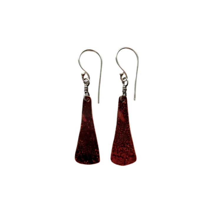Copper Taper Strip Earrings - Small