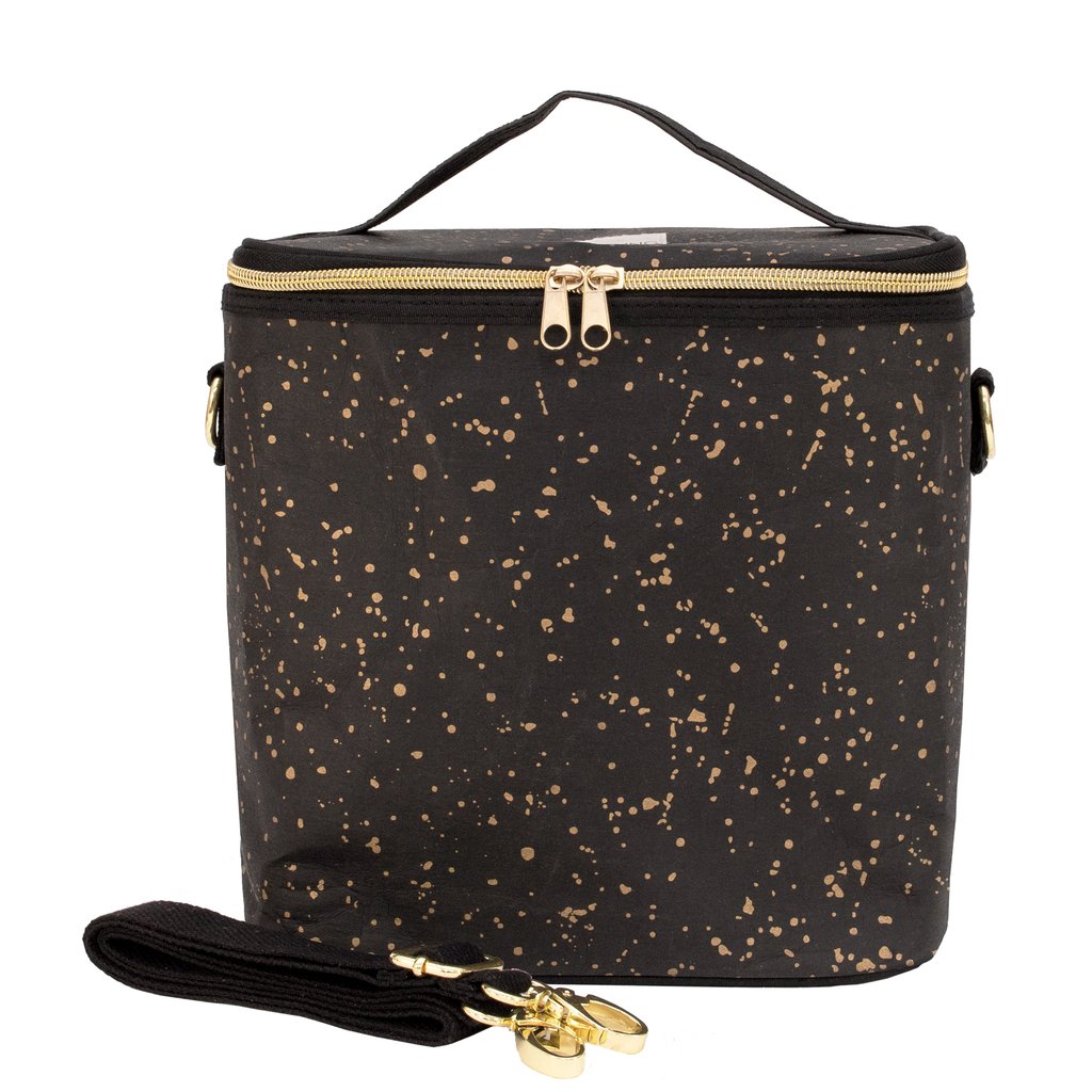 Black and Gold Splatter Paper Lunch Poche