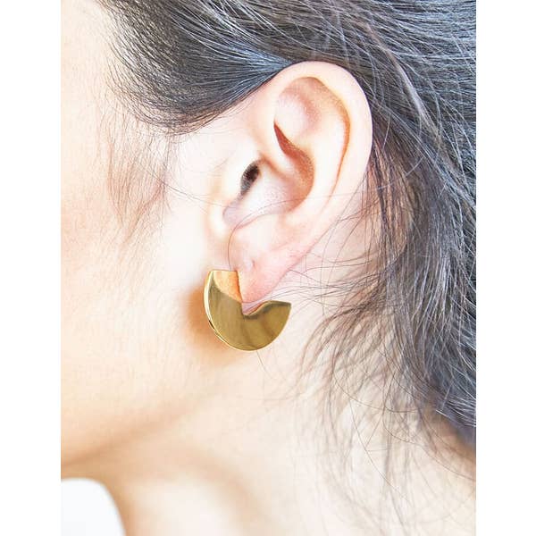 Geometric Mini Semi Circle Stud Earrings