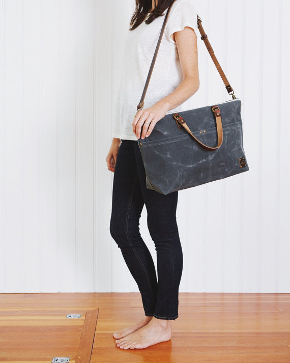 Waxed Canvas Carry On Crossbody Bag