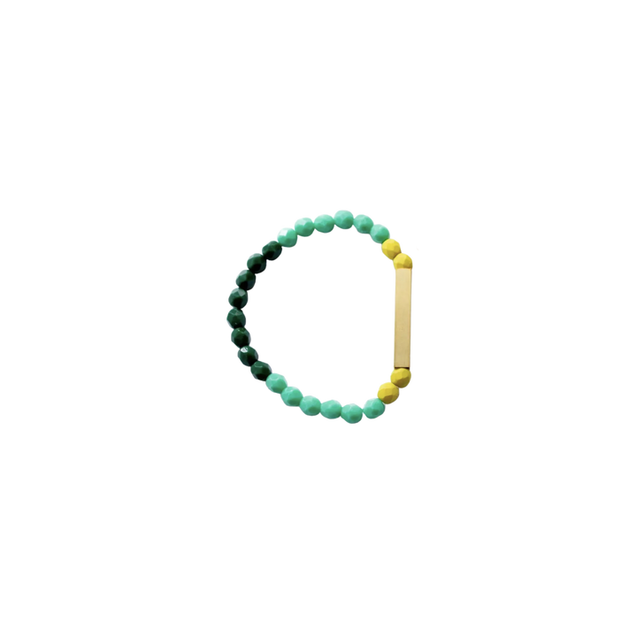 Colorful Bead + Brass Bracelet