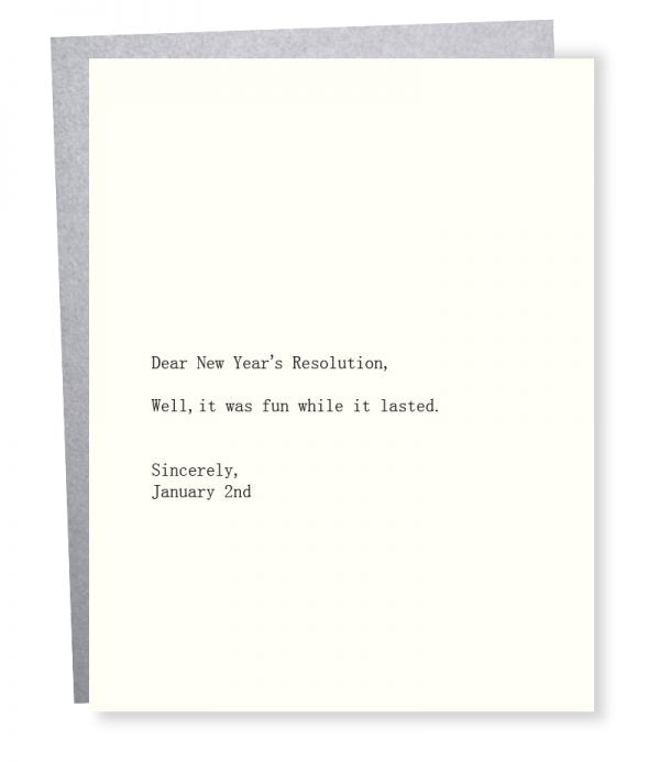 New Year's Resolution Card