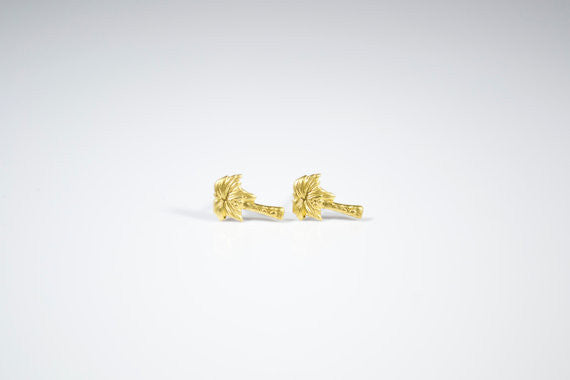 Brass Palm Tree Studs