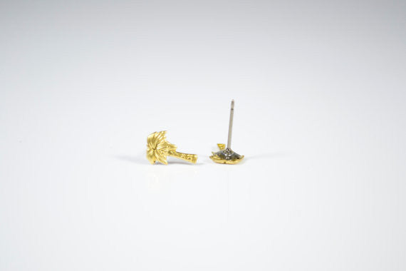 Brass Palm Tree Studs