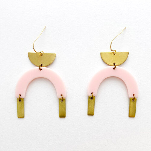 Bison Matte Acrylic and Brass Arch Earrings