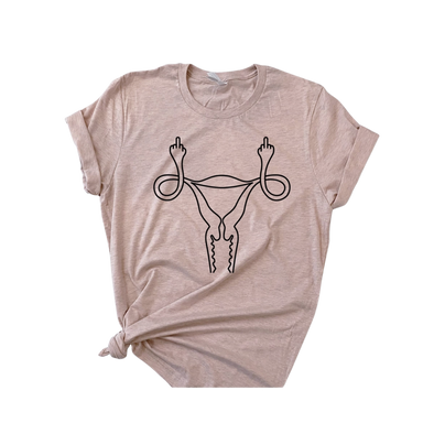 Middle Finger Uterus - Pro Choice Roe Vs Wade T-Shirt