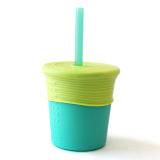 Cup with straw - 8 oz Silicone - Assorted Colors