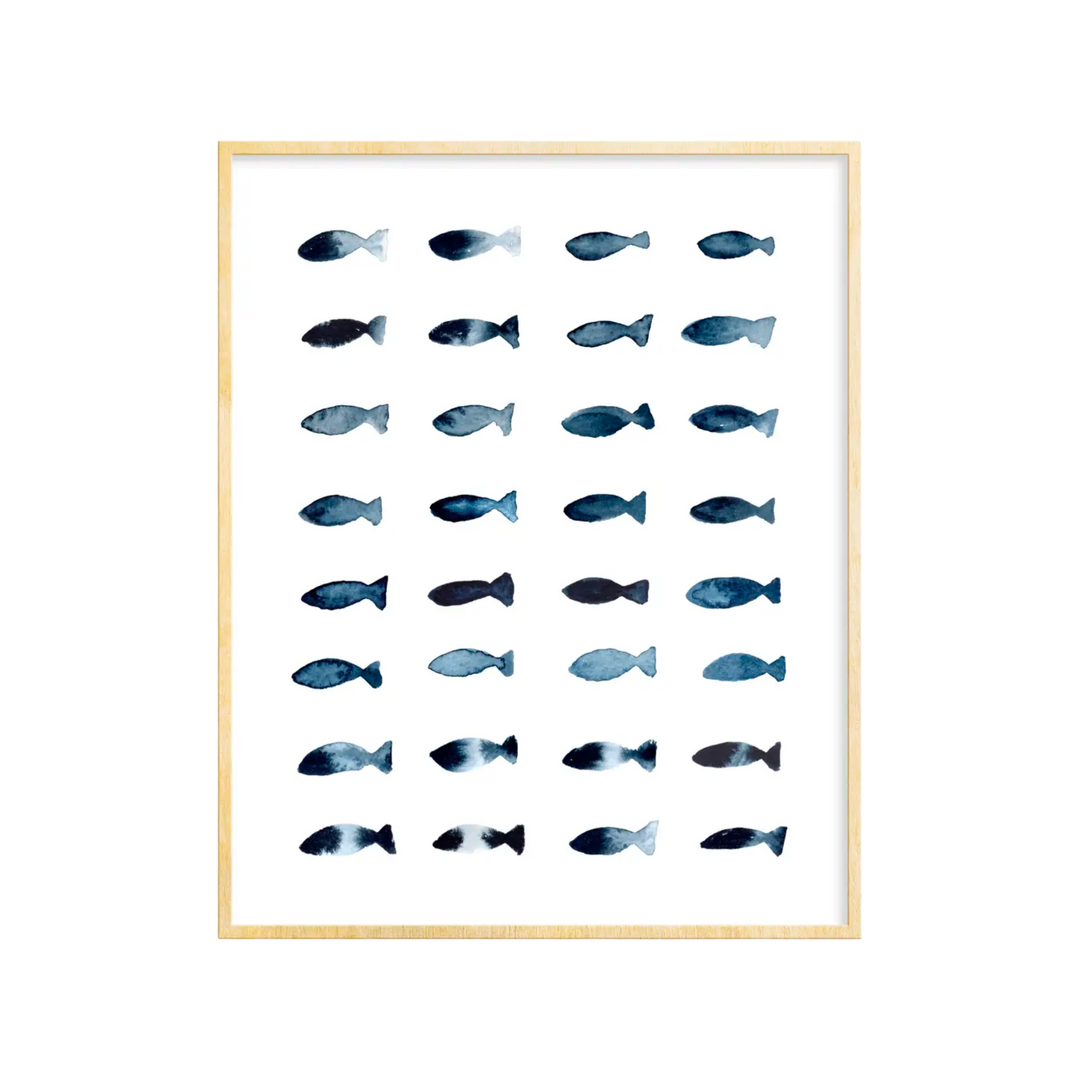Indigo Fish Art Print 8x10