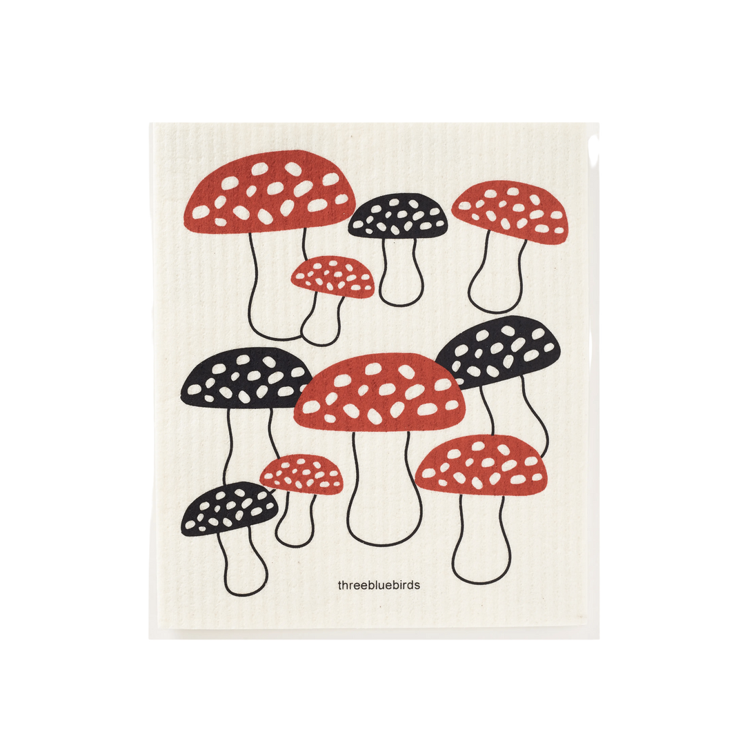 Mushrooms Swedish Dishcloth
