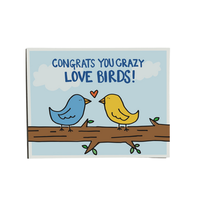 Congrats You Crazy Love Birds Greeting Card