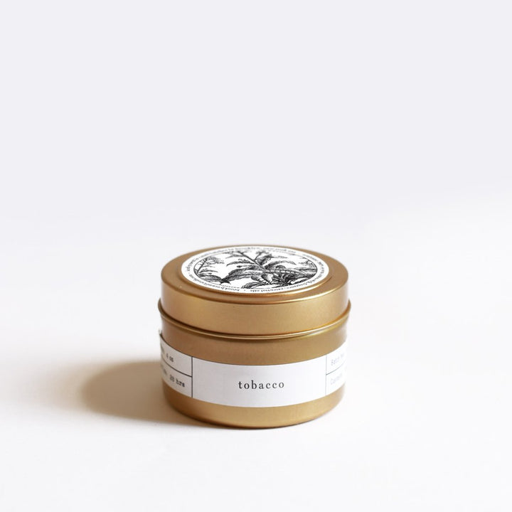 Tobacco Gold Tin Candle