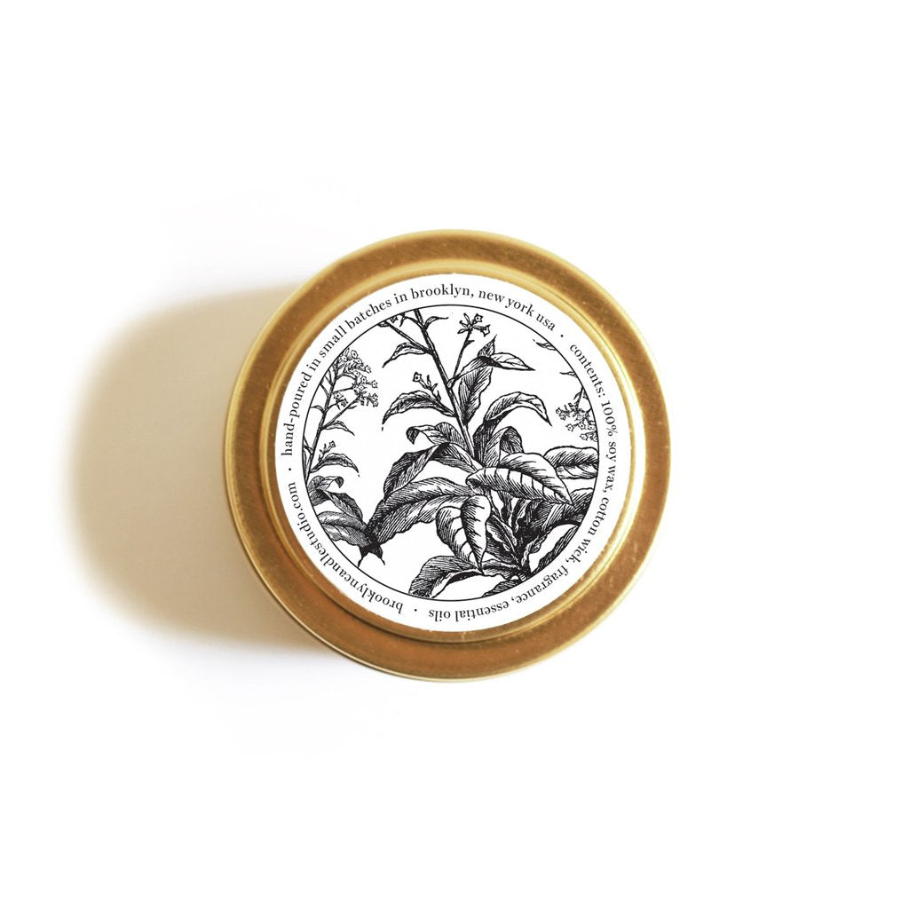 Tobacco Gold Tin Candle